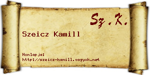 Szeicz Kamill névjegykártya